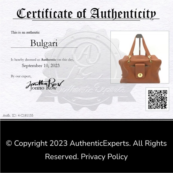 Authentic BVLGARI Turn Lock Leather Boston Bag in Cognac w/Gold-Tone Hardware - Picture 16 of 16